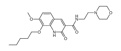 7-methoxy-2-oxo-8-pentyloxy-1,2-dihydroquinoline-3-carboxylic acid (2-morpholinoethyl)amide结构式