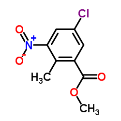 5-氯-2-甲基-3-硝基苯甲酸甲酯结构式