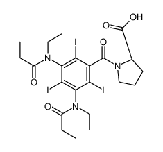 (2S)-1-[3,5-bis[ethyl(propanoyl)amino]-2,4,6-triiodobenzoyl]pyrrolidine-2-carboxylic acid Structure