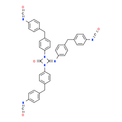 4-[[p-(p-isocyanatobenzyl)phenyl]imino]-2-oxo-1,3-diazetidine-1,3-diylbis(p-phenylenemethylene-p-phenylene) diisocyanate structure