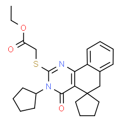 ethyl [(3-cyclopentyl-4-oxo-3,4,5,6-tetrahydrospiro{benzo[h]quinazoline-5,1'-cyclopentane}-2-yl)sulfanyl]acetate picture