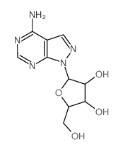 1H-Pyrazolo[3,4-d]pyrimidin-4-amine, 1-.beta.-D-ribofuranosyl-结构式