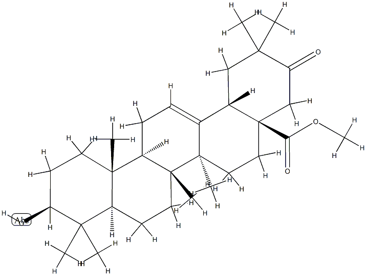 3β-Hydroxy-21-oxoolean-12-en-28-oic acid methyl ester结构式