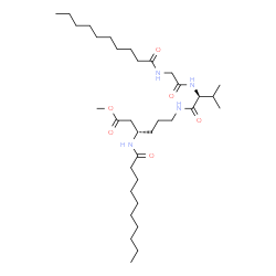 (S)-3-(Decanoylamino)-6-[[N-(N-decanoylglycyl)-L-valyl]amino]hexanoic acid methyl ester结构式