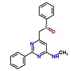 N-Methyl-2-phenyl-6-[(phenylsulfinyl)methyl]-4-pyrimidinamine结构式