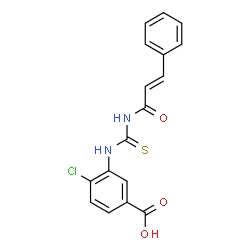 4-CHLORO-3-[[[(1-OXO-3-PHENYL-2-PROPENYL)AMINO]THIOXOMETHYL]AMINO]-BENZOIC ACID结构式