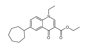 1-ethyl-3-carboethoxy-4-oxo-6-cycloheptyl-1,4 -dihydroquinoline结构式