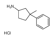 3-methyl-3-phenylcyclopentan-1-amine,hydrochloride结构式