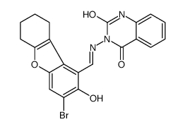 2,4(1H,3H)-Quinazolinedione,3-[[(3-bromo-6,7,8,9-tetrahydro-2-hydroxy-1-dibenzofuranyl)methylene]amino]-(9CI) structure