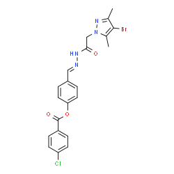 1H-Pyrazole-1-aceticacid,4-bromo-3,5-dimethyl-,[[4-[(4-chlorobenzoyl)oxy]phenyl]methylene]hydrazide(9CI) Structure