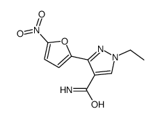 1-ethyl-3-(5-nitrofuran-2-yl)pyrazole-4-carboxamide结构式