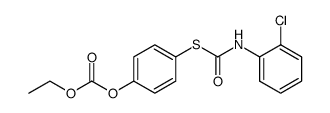Carbonic acid 4-(2-chloro-phenylcarbamoylsulfanyl)-phenyl ester ethyl ester Structure