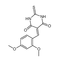 5-(2,4-dimethoxybenzylidene)-2-thioxodihydropyrimidine-4,6(1H,5H)-dione structure