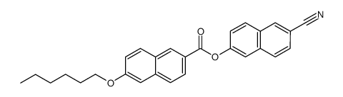 6-Hexyloxy-naphthalene-2-carboxylic acid 6-cyano-naphthalen-2-yl ester结构式