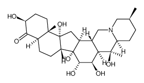 3β,9,14,15α,16β,20-hexahydroxy-5α-cevan-4-one Structure
