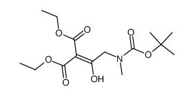 ethyl 4-[(tert-butoxycarbonyl)(methyl)amino]-2-(ethoxycarbonyl)-3-hydroxy-2-butenoate结构式