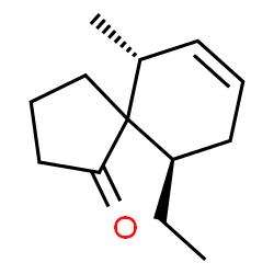 Spiro[4.5]dec-7-en-1-one, 10-ethyl-6-methyl-, (6R,10R)-rel- (9CI) structure