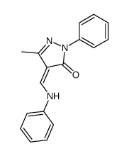 5-Methyl-2-phenyl-4-<(phenylamino)methylene>-2,4-dihydro-3H-pyrazol-3-one结构式