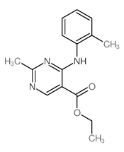 ethyl 2-methyl-4-[(2-methylphenyl)amino]pyrimidine-5-carboxylate结构式