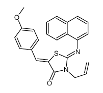 5-[(4-methoxyphenyl)methylidene]-2-naphthalen-1-ylimino-3-prop-2-enyl-1,3-thiazolidin-4-one结构式