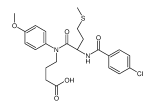 4-[[(2S)-2-[(4-chlorobenzoyl)amino]-4-methylsulfanyl-butanoyl]-(4-meth oxyphenyl)amino]butanoic acid structure