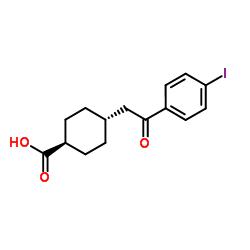 trans-4-[2-(4-Iodophenyl)-2-oxoethyl]cyclohexanecarboxylic acid结构式