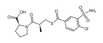1-[(S)-3-[(4-Chloro-3-sulfamoylbenzoyl)thio]-2-methylpropionyl]-L-proline structure