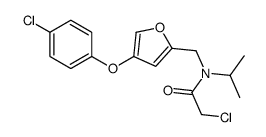 2-chloro-N-[[4-(4-chlorophenoxy)furan-2-yl]methyl]-N-propan-2-ylacetamide结构式