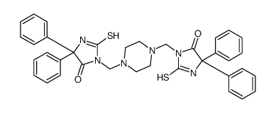 3-[[4-[(5-oxo-4,4-diphenyl-2-sulfanylideneimidazolidin-1-yl)methyl]piperazin-1-yl]methyl]-5,5-diphenyl-2-sulfanylideneimidazolidin-4-one Structure