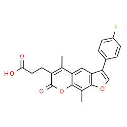 3-(3-(4-fluorophenyl)-5,9-dimethyl-7-oxo-7H-furo[3,2-g]chromen-6-yl)propanoic acid结构式