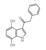 1-(4,7-dihydroxy-1H-indol-3-yl)-2-phenyl-ethanone结构式