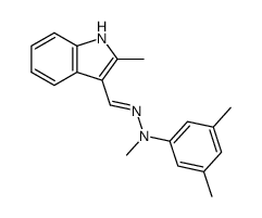 3-((2-(3,5-dimethylphenyl)-2-methylhydrazono)methyl)-2-methyl-1H-indole结构式