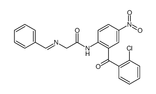 (E)-2-(benzylideneamino)-N-(2-(2-chlorobenzoyl)-4-nitrophenyl)acetamide Structure