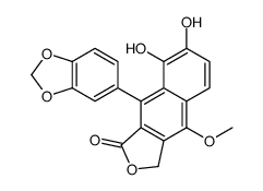4-(1,3-benzodioxol-5-yl)-5,6-dihydroxy-9-methoxy-1H-benzo[f][2]benzofuran-3-one结构式