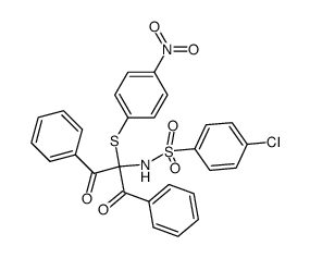 4-chloro-N-(2-((4-nitrophenyl)thio)-1,3-dioxo-1,3-diphenylpropan-2-yl)benzenesulfonamide Structure