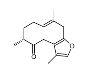 3,6,10-trimethyl-6,7,8,11-tetrahydro-4H-cyclodeca[b]furan-5-one Structure