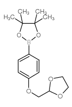 2-[4-([1,3]DIOXOLAN-2-YLMETHOXY)-PHENYL]-4,4,5,5-TETRAMETHYL-[1,3,2]DIOXABOROLANE结构式