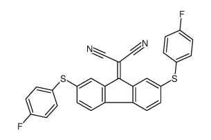 2-[2,7-bis[(4-fluorophenyl)sulfanyl]fluoren-9-ylidene]propanedinitrile Structure