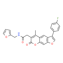 2-[3-(4-Fluorophenyl)-5-methyl-7-oxo-7H-furo[3,2-g]chromen-6-yl]-N-(2-furylmethyl)acetamide Structure