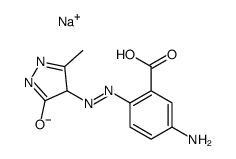 sodium 5-amino-2-[(4,5-dihydro-3-methyl-5-oxo-1H-pyrazol-4-yl)azo]benzoate structure