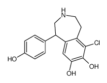 6-Chloro-1-(4-hydroxyphenyl)-2,3,4,5-tetrahydro-1H-3-benzazepine- 7,8-diol结构式