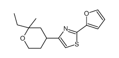 4-(2-ethyl-2-methyloxan-4-yl)-2-(furan-2-yl)-1,3-thiazole结构式