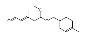 (E)-5-Methoxy-3-methyl-5-(4-methyl-cyclohexa-1,3-dienylmethoxy)-pent-2-enal结构式