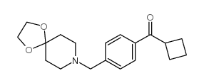 环丁基 4-[8-(1,4-二恶-8-氮杂螺-[4.5]癸基)甲基]苯基酮结构式