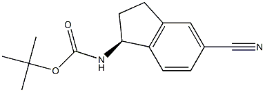 (S)-tert-butyl (5-cyano-2,3-dihydro-1H-inden-1-yl)carbamate Structure