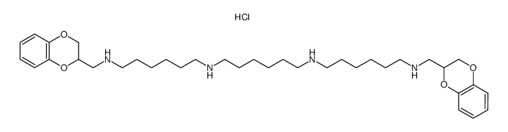 N,N'-bis<6-(1,4-benzodioxan-2-ylmethylamino)hexyl>-1,6-hexanediamine tetrahydrochloride Structure