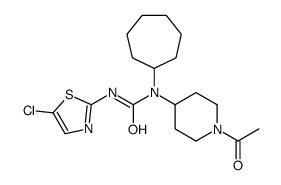 1-(1-acetylpiperidin-4-yl)-3-(5-chloro-1,3-thiazol-2-yl)-1-cycloheptylurea结构式