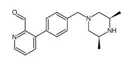 3-(4{[(3R,5S)-3,5-dimethyl-1-piperazinyl]methyl}phenyl)-2-pyridinecarbaldehyde结构式