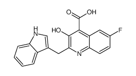 6-fluoro-3-hydroxy-2-(1H-indol-3-ylmethyl)quinoline-4-carboxylic acid结构式