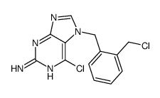6-chloro-7-[[2-(chloromethyl)phenyl]methyl]purin-2-amine Structure